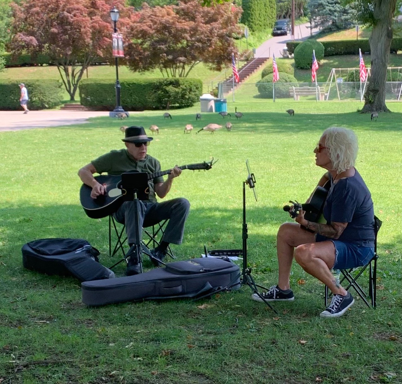 The Stray Tones performing at the park