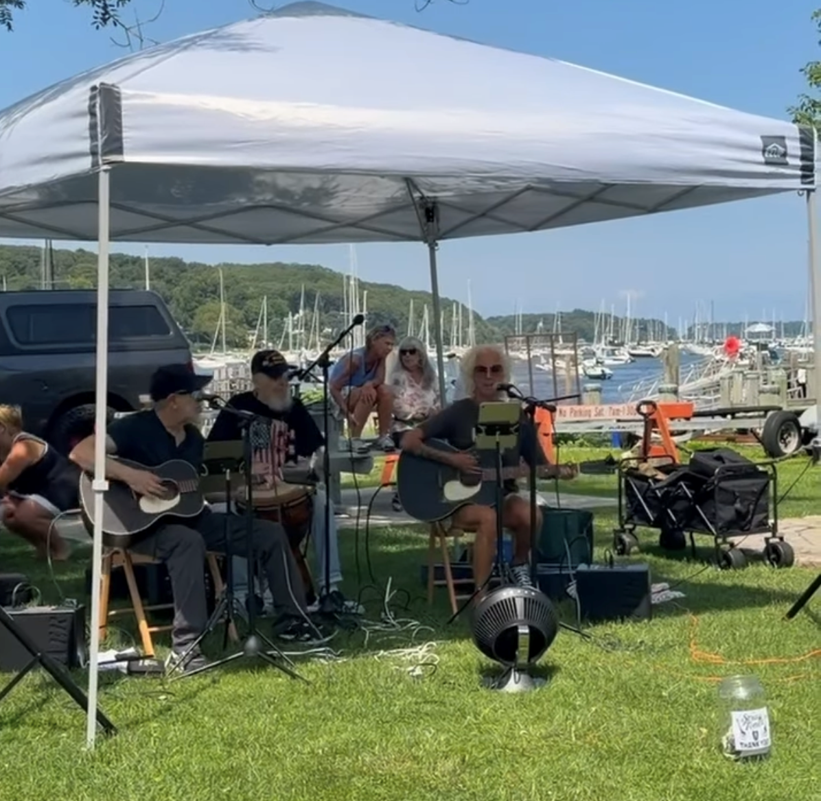 The Stray Tones performing at the marina